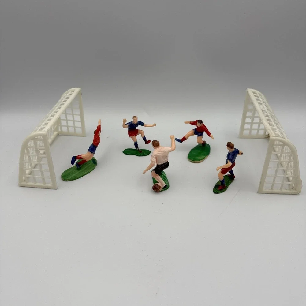 Vintage Soccer Players Cake Topper Figures Made In‎ Hong Kong